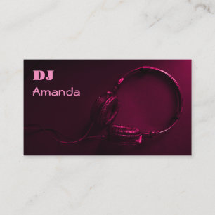 Dark Pink Headphones DJ 名刺