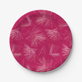 Dark Pink Pine Tree Needles ペーパープレート