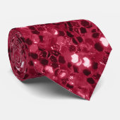 Dark pink red magenta faux sparkles glitters ネクタイ (ロール)
