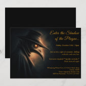 Dark Plague Doctor Halloween Costume Party Invitat 招待状 (正面/裏面)
