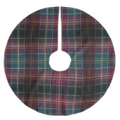Dark Plaid Classic Tartan Green Red ブラッシュドポリエステルツリースカート (正面)