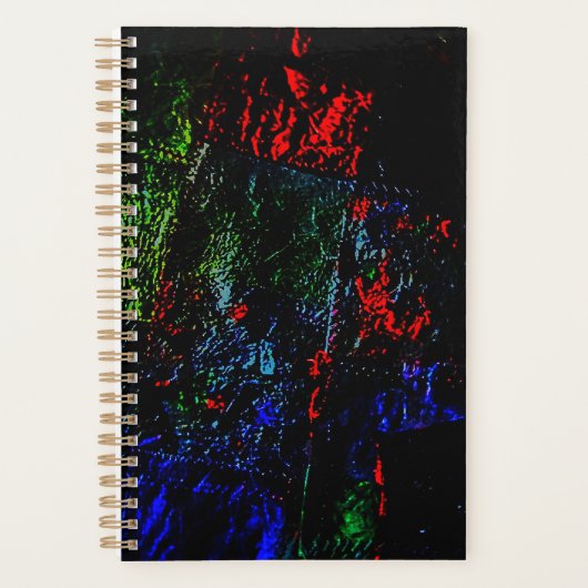 Dark planner vibrant texture abstract recycled プランナー手帳 (正面)