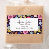 Dark Plum and Florals Business Shipping Label ラベル (インサイチュ)