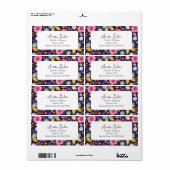 Dark Plum and Florals Business Shipping Label ラベル (フルシート)