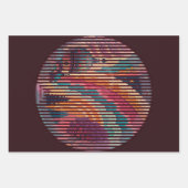 Dark Plum Dome Gift Wrap Set (3 Sheets) - Custom ラッピングペーパーシート (正面)