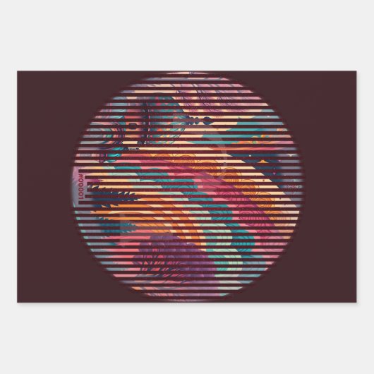 Dark Plum Dome Gift Wrap Set (3 Sheets) - Custom ラッピングペーパーシート (正面)