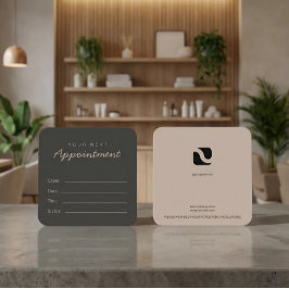 Dark Premium modern chic Salon Appointment Card 予約カード