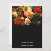 Dark pretty elegant floral Rehearsal dinner 招待状 (裏面)