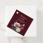 Dark Pretty pink white red roses floral wedding  フェイバータグ (インサイチュ)