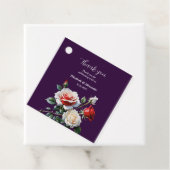 Dark Pretty pink white red roses floral wedding  フェイバータグ (インサイチュ)