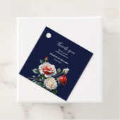 Dark Pretty pink white red roses floral wedding  フェイバータグ (インサイチュ)