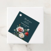 Dark Pretty pink white red roses floral wedding  フェイバータグ (インサイチュ)
