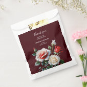 Dark Pretty pink white red roses floral wedding フェイバーバッグ (封をした状態)