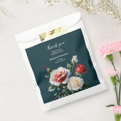 Dark Pretty pink white red roses floral wedding フェイバーバッグ (封をした状態)
