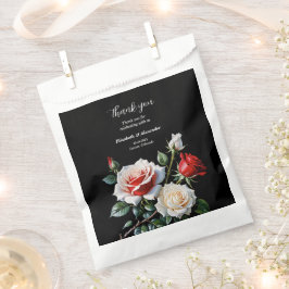 Dark Pretty pink white red roses floral wedding フェイバーバッグ