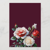 Dark Pretty pink white red roses floral wedding  メニュー (裏面)