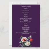 Dark Pretty pink white red roses wedding program (裏面)