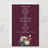 Dark Pretty pink white red roses wedding program (裏面)