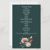 Dark Pretty pink white red roses wedding program (裏面)