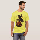 Dark Pumpkin Reaper – Creepy Halloween Skeleton Ar Tシャツ (正面フル)