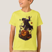 Dark Pumpkin Reaper – Creepy Halloween Skeleton Ar Tシャツ (正面)