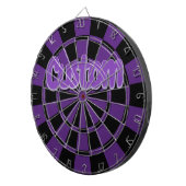 Dark Purple And Black Custom Purple Text Dart Boar ダーツボード (正面右)