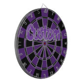 Dark Purple And Black Custom Purple Text Dart Boar ダーツボード (正面左)