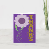 Dark Purple and Gold With Flower Thank You Card カード (正面)