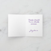 Dark Purple and Gold With Flower Thank You Card カード (内部)