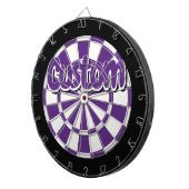 Dark Purple Black And White Add Your Text ダーツボード (正面右)