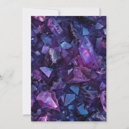 Dark Purple Boho Witch Crystals Black Handfasting 招待状 (裏面)