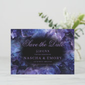 Dark Purple Boho Witch Crystals Black Wedding セーブザデート (スタンド正面)