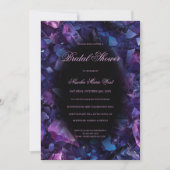 Dark Purple Boho Witch Crystals Bridal Shower 招待状 (正面)