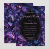 Dark Purple Boho Witch Crystals Bridal Shower 招待状 (正面/裏面)