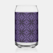 Dark Purple Colored Retro Pattern ガラス缶 (左)