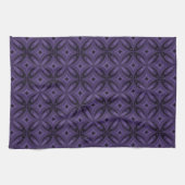 Dark Purple Colored Retro Pattern キッチンタオル (横)