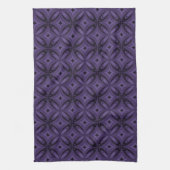Dark Purple Colored Retro Pattern キッチンタオル (縦)