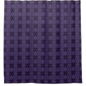 Dark Purple Colored Retro Pattern シャワーカーテン (正面)