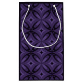 Dark Purple Colored Retro Pattern スモールペーパーバッグ (裏面)