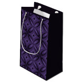 Dark Purple Colored Retro Pattern スモールペーパーバッグ (裏面アングル)
