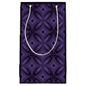 Dark Purple Colored Retro Pattern スモールペーパーバッグ (正面)