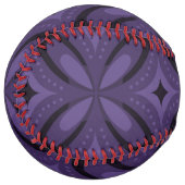 Dark Purple Colored Retro Pattern ソフトボール (正面左)