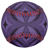 Dark Purple Colored Retro Pattern ソフトボール (裏面)