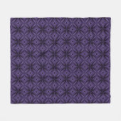Dark Purple Colored Retro Pattern フリースブランケット (正面(横))