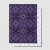 Dark Purple Colored Retro Pattern ベラム紙招待状 (オフセット (招待状))