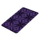 Dark Purple Colored Retro Pattern マグネット (左側)