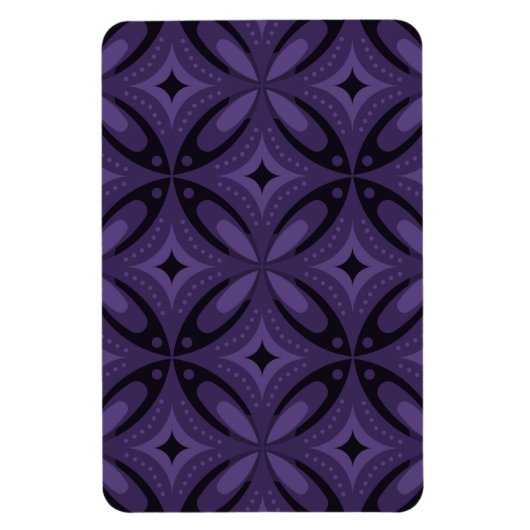 Dark Purple Colored Retro Pattern マグネット (縦)