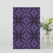 Dark Purple Colored Retro Pattern 便箋 (スタンド正面)