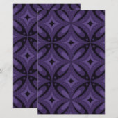 Dark Purple Colored Retro Pattern 便箋 (正面/裏面)