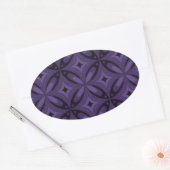 Dark Purple Colored Retro Pattern 楕円形シール (封筒)